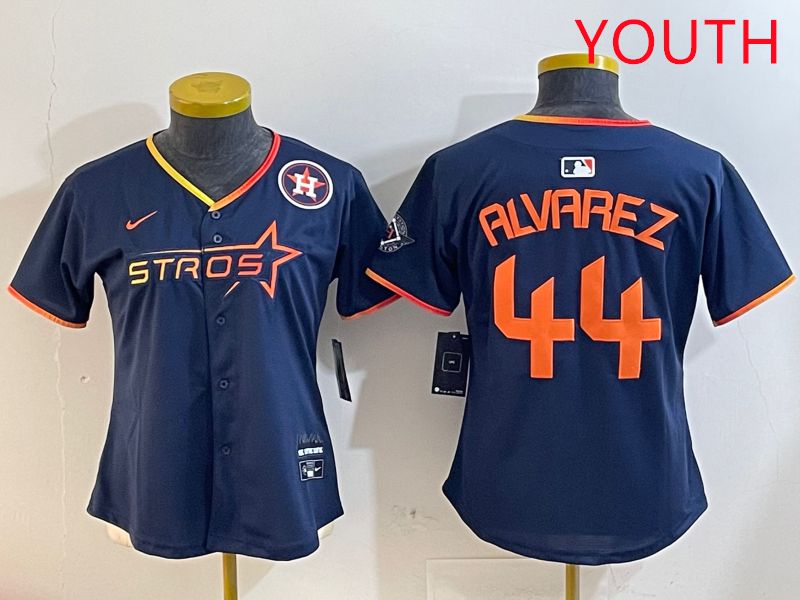 Youth Houston Astros #44 Alvarez Drak Blue Three generations Joint Name 2025 Nike MLB Jersey style 41011->youth mlb jersey->Youth Jersey